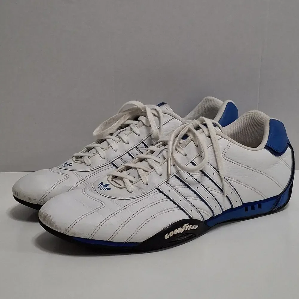 Adidas x Goodyear ADI RACER LOW White and Blue Originals 668374 Mens Size 12